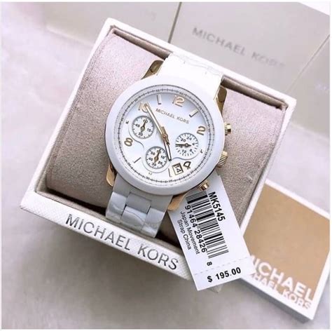 Michael Kors Runway Silver Dial White Polyurethane Ladies 